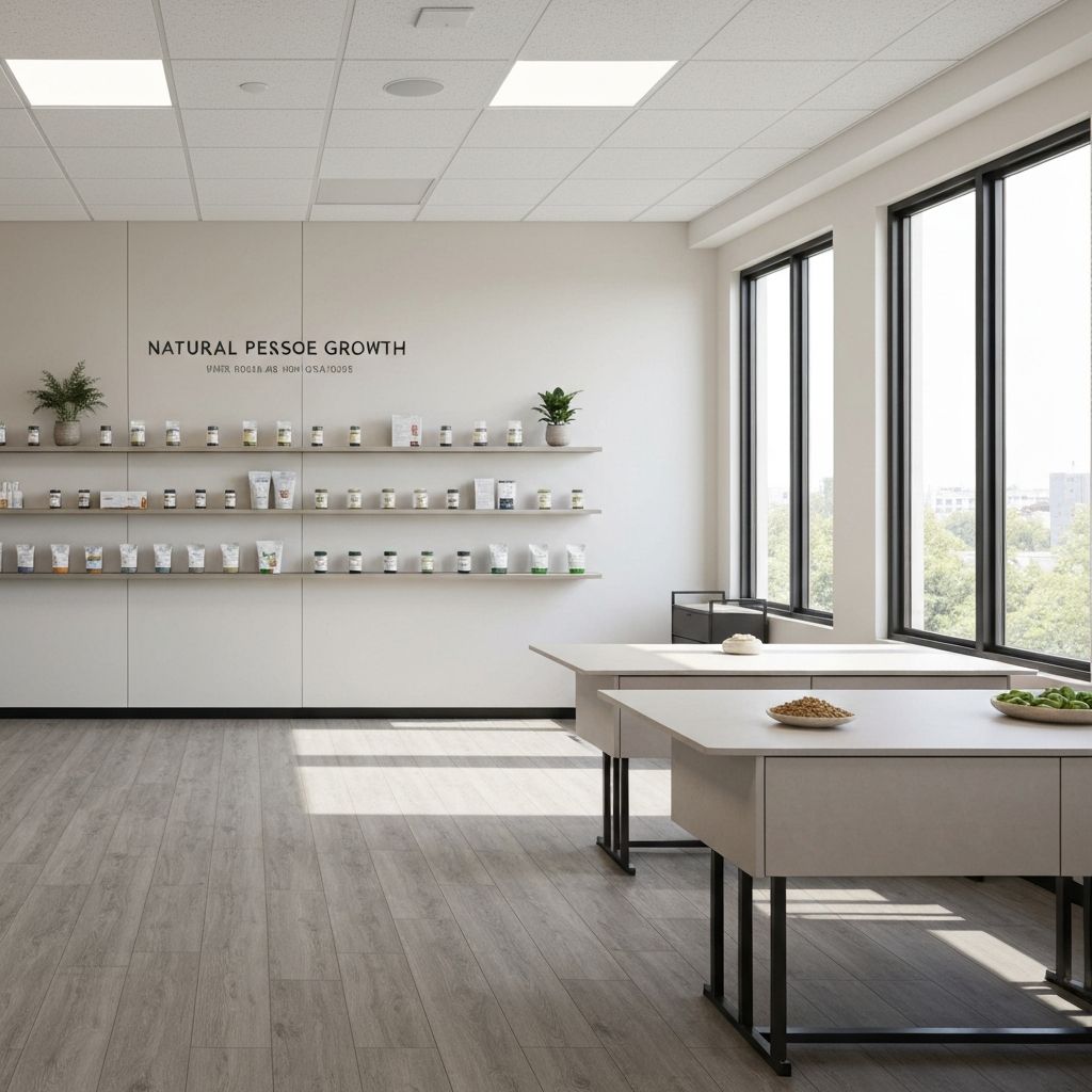 Modern wellness workspace with natural ingredients